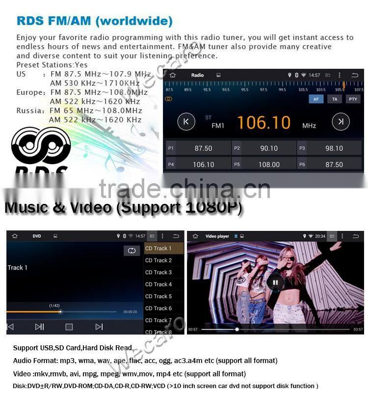 Wecaro WC-FE1019 10.2 inch android 4.4/5.1 Car DVD Gps Navigation for escort radio 2014 2015 2016 With Wifi and 3G GPS