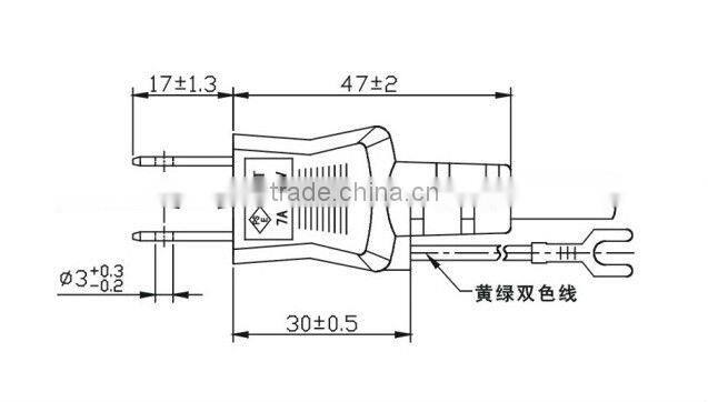 7A 10A 12A 15A 3PINS japanese ac power plug