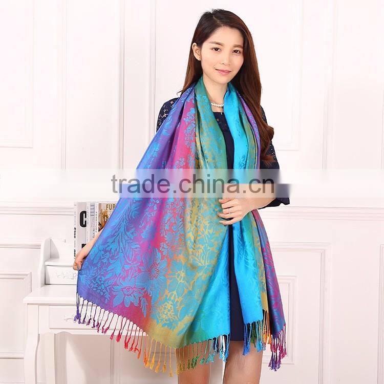 Flower Jacquard Fashion Hijab Arab Shawl