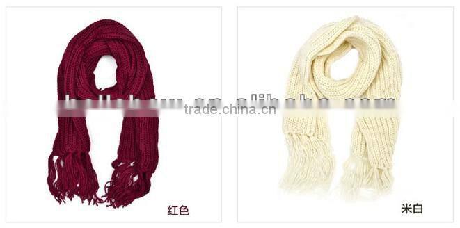 2013 Fashion Long Tassel Lady Knitted Scarf