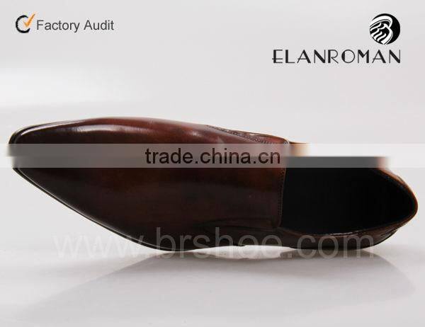 Concise style waxing cow leather shoes