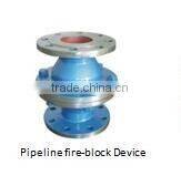 Pipeline fire-block device
