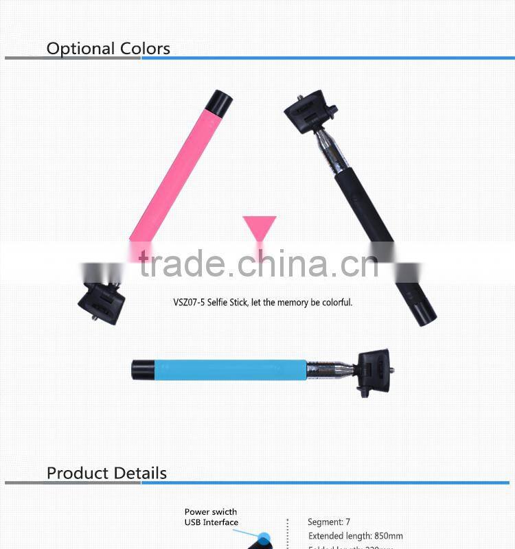 2015 Hot Selling Bluetooth Smartphone Self Timer,Selfie Bluetooth Monopod (NT-BZ001-BT)