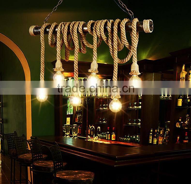 Rope Chandelier Vintage pendant lighting Edison bulb