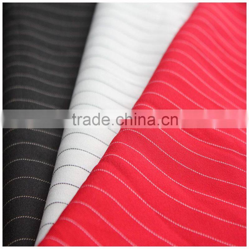 2016 double line polyester rayon stripe fabric for grement