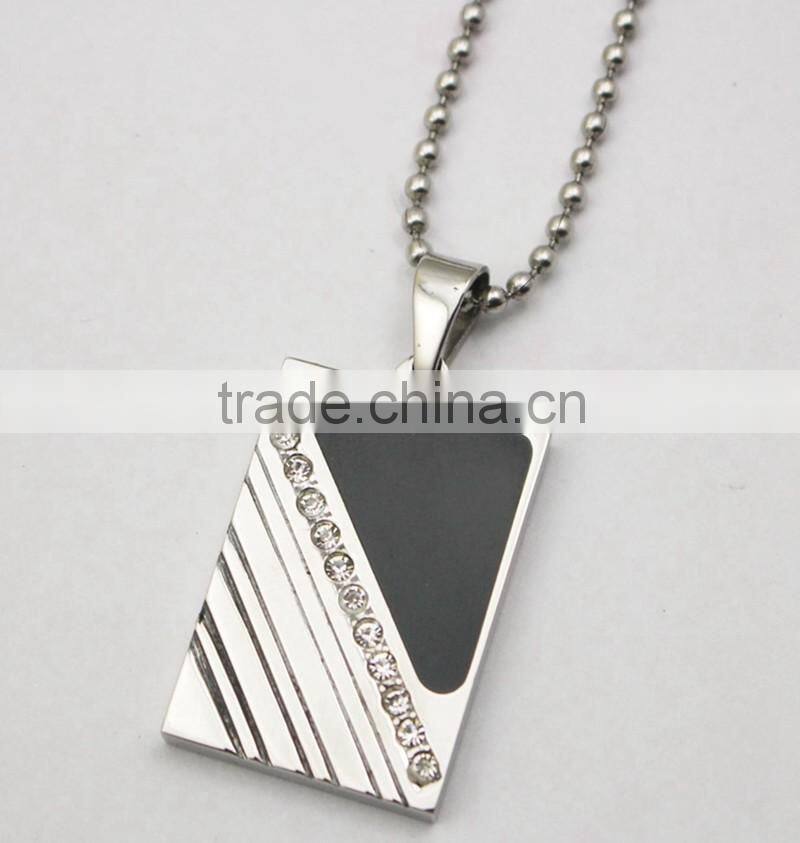 Trendy 316L Stainless Steel Dog Tag Pendant Necklace