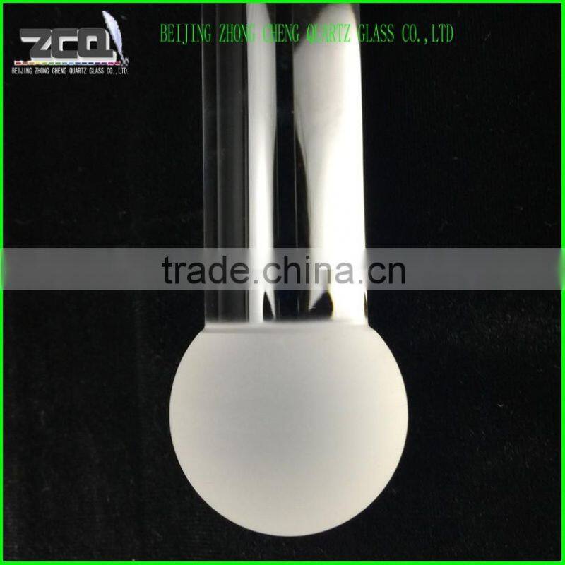 High Quality Crystal Quartz Glass Rod With A Fine Grind Ball Ending