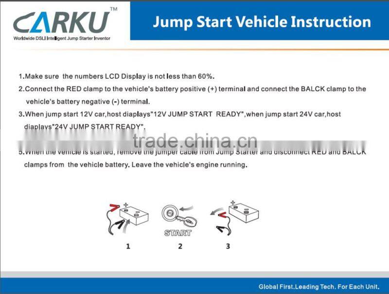Carku brand 30000mAh with LCD displayer emergency jump starter 12V/24V