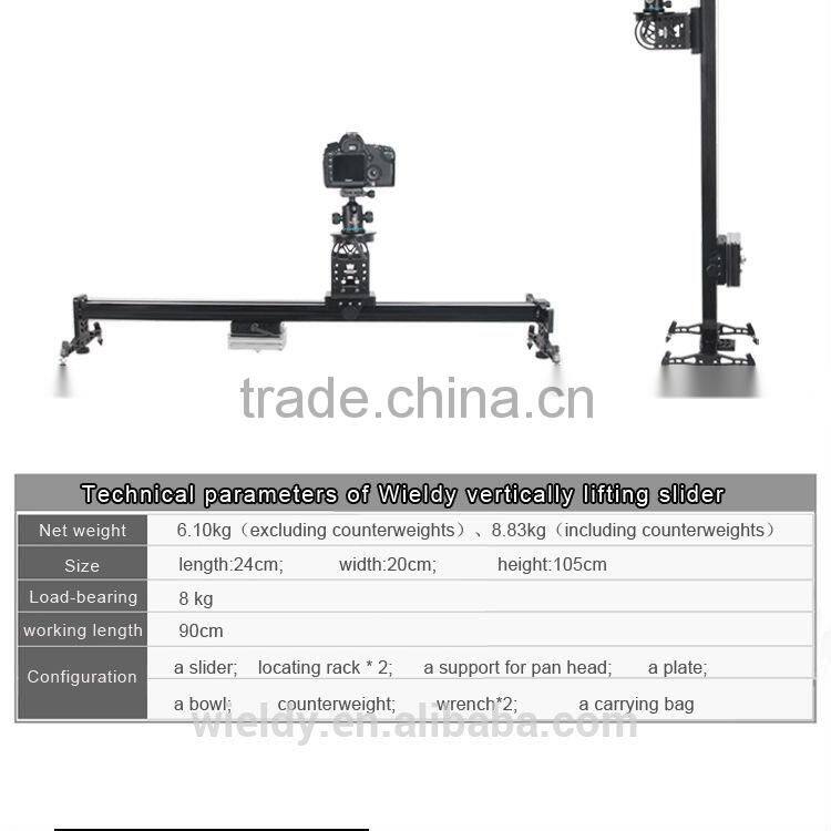 Portable Wieldy Load 8 Kg Video DSLR Slider Pan Tilt Head Rail for 5D2 5D3