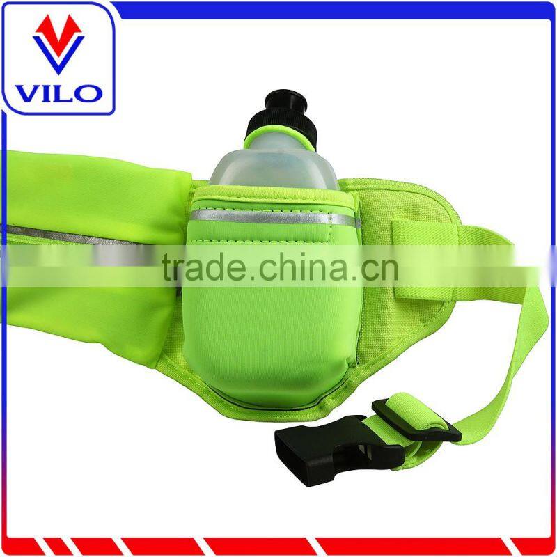 Sports runner waist pack running belt with bottle holder money belt