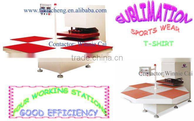 sportswear log heat transfer printing machine four trays