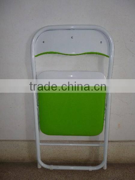 Zhangzhou wholesale metal folding chair with PVC cushion seat for home furniture
