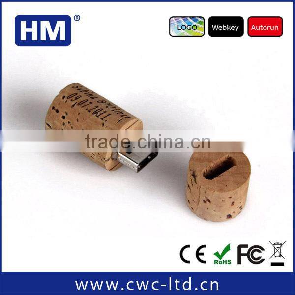 Popular round shape cork USB 2GB4GB8GB16GB FCC/ROHS/CE wooden USB stick Custom Solution print/laser engraving LOGO