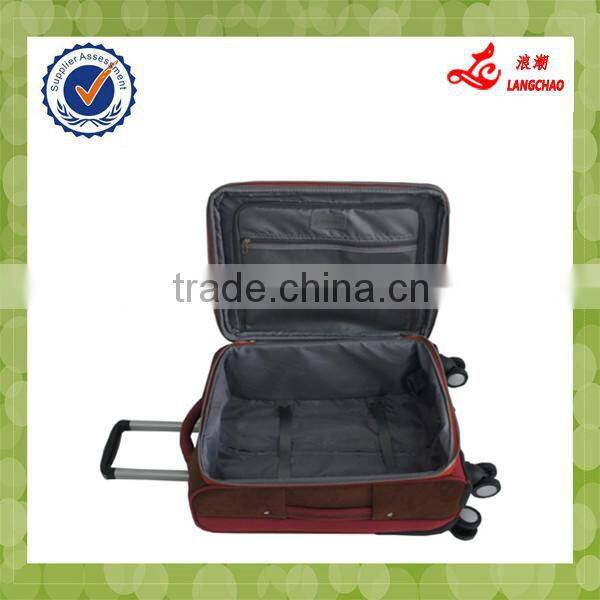 Red Color Functional Travel Bags Nylon Spinner Luggage