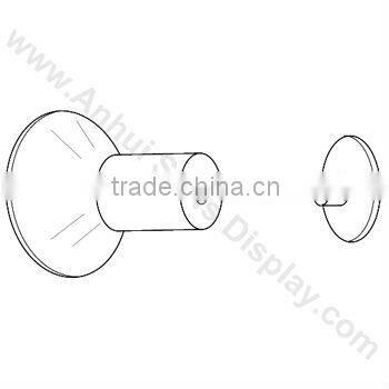 Suction cup with metal hook