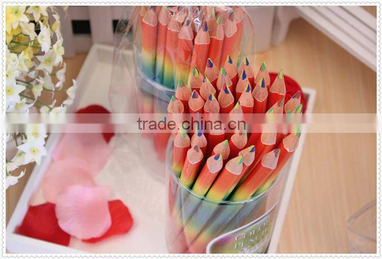 Triangle Jumbo wooden 4C-mixed color pencil in pvc tube