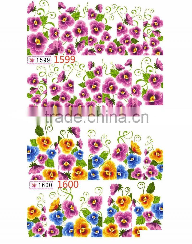 1X Water Stickers Nail Decals Stickers Water Transfers Decal Full Page Cover 12 Flower Designs