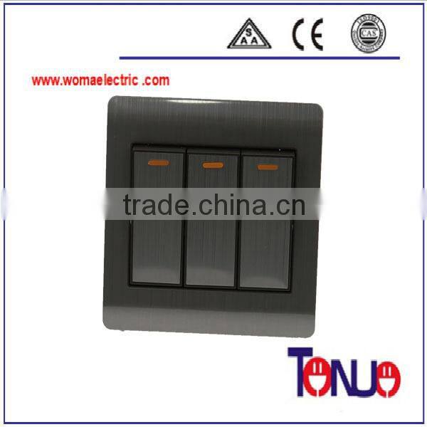 Middle east style stainless steel 3 gang wall switch