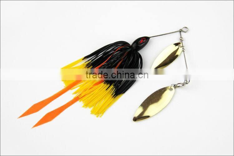 Skirt Spinner Bait Mental Fishing Lure Jig Head Spinning Fishing Lure