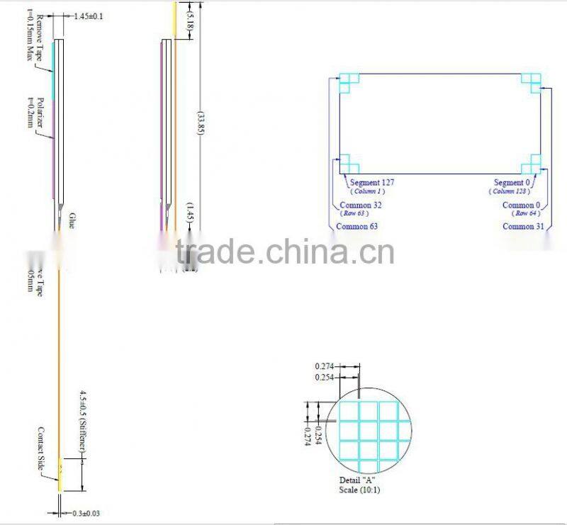 Small size of the OLED LCD module 128 * 64