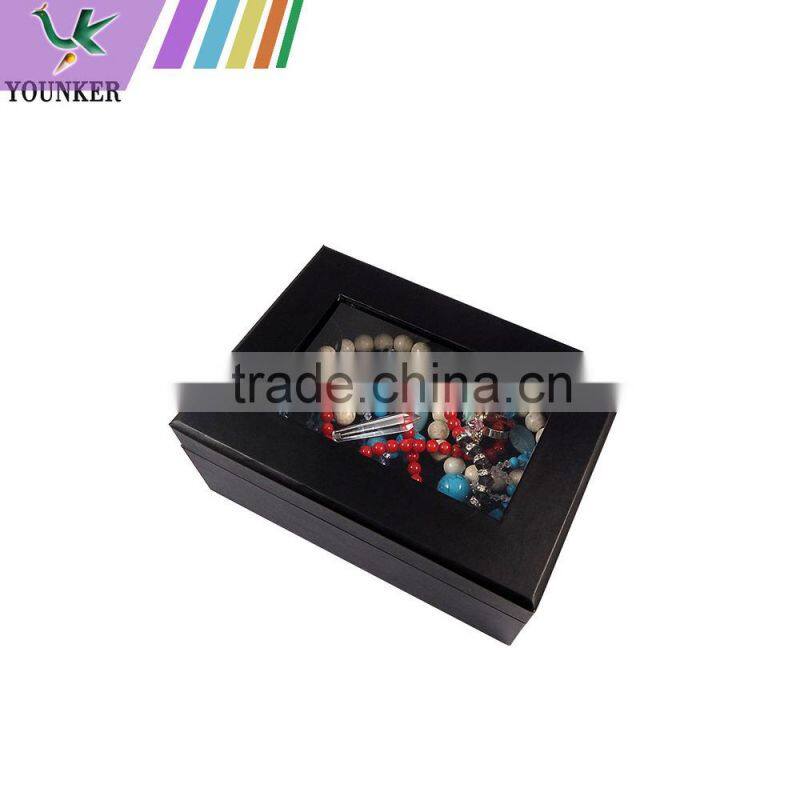 Mirror Window Special Paper Covering Cardboard with Velvet inside Jewelry Box