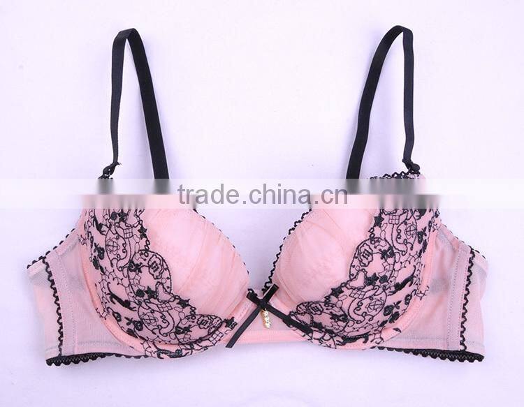 Elegant Women Padded Underwired Bra Lace Underwear Set