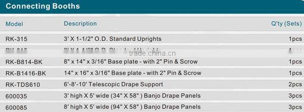 Wholesale RK new design portable Pipe and drape trade show booth exhibition display for sale