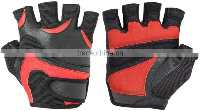 CLE WRIST SUPPORT LEATHER WEIGHT LIFTING BODYBUILDING GLOVES