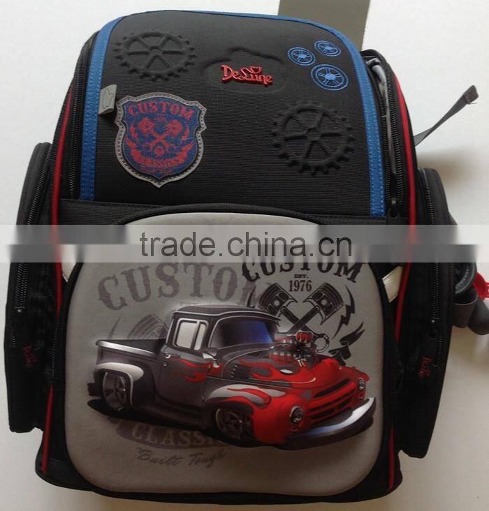 Boy new primary school bag cheap cars print school backpack