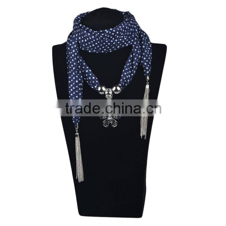 2016 Hot Sale Retail/wholesale 10 different colors Cotton colorful round Pendant Women Winter Scarf Necklace (SC150063)