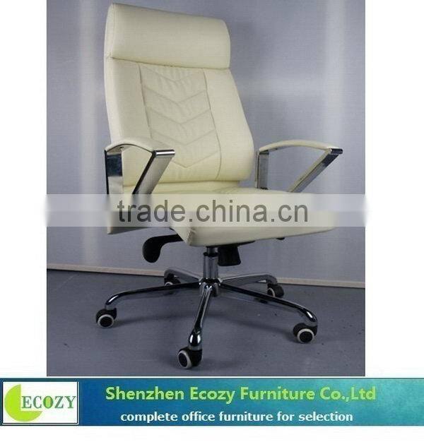Low price best selling white cow leather office chair