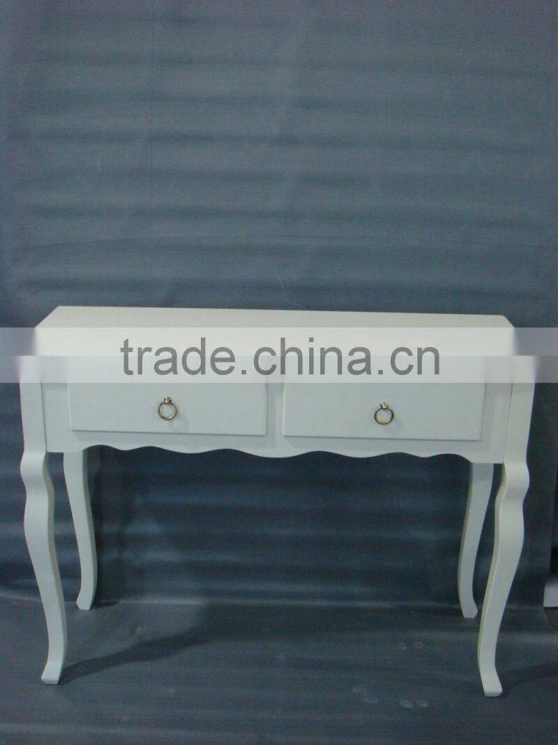 European-style retro white paint large rectangular table