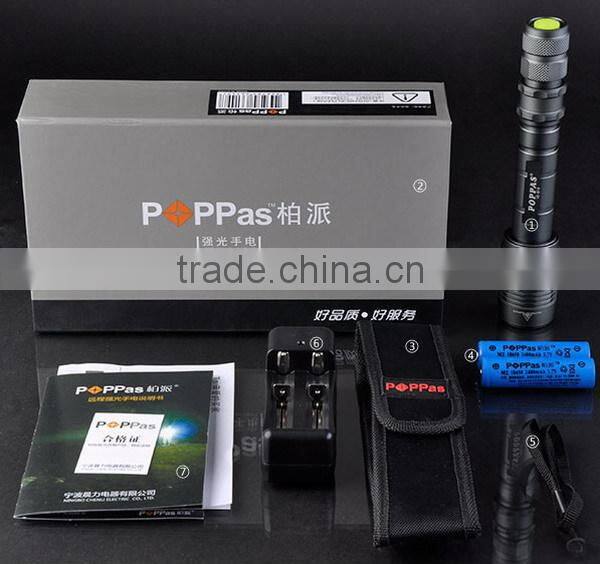 V5-858 High Quality XM-L T6 led High Power Torch Zoomable most powerful flashlight