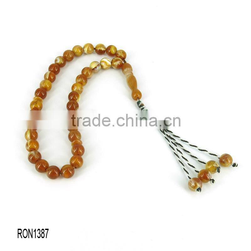 Cherry amber color 33pcs Islamic Prayer Beads Misbaha Rosary Tesbih misbaha