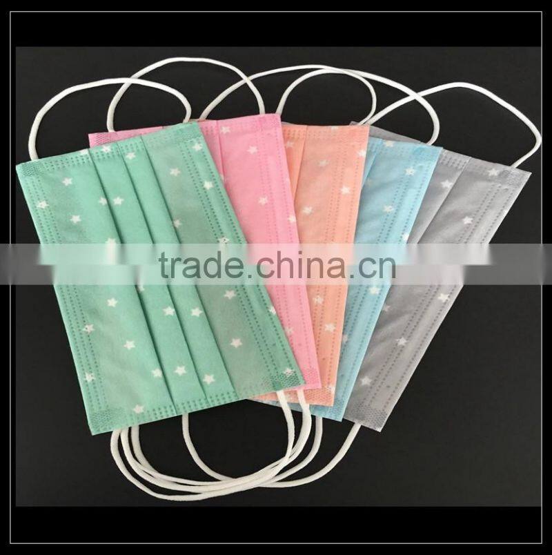 Spunlace non-woven fabric Disposable Face Mask with white bags