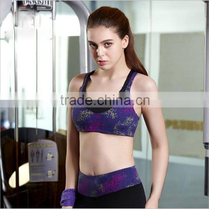 High quality no rim women seamless sport gym bra top