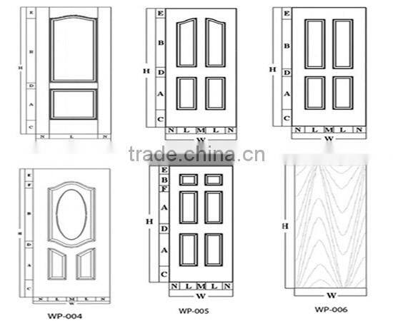 White primer molded mdf panel wood door price