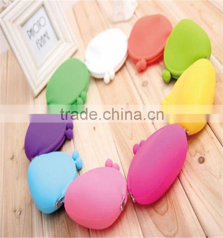 Button Silicone Cosmetic Pouch/Custom Silicone Key Pouch