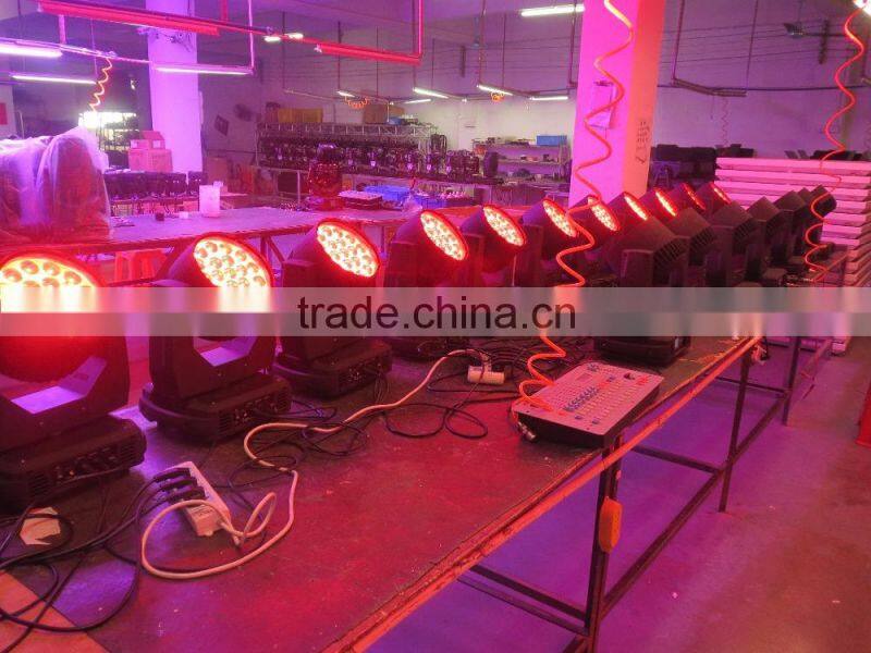 100% manufactory 19*12W rgbw 4in1 stage effect lighting, zoom led moving head beam wash lights