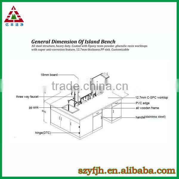 School Science Lab Furniture With Reagent Shelves