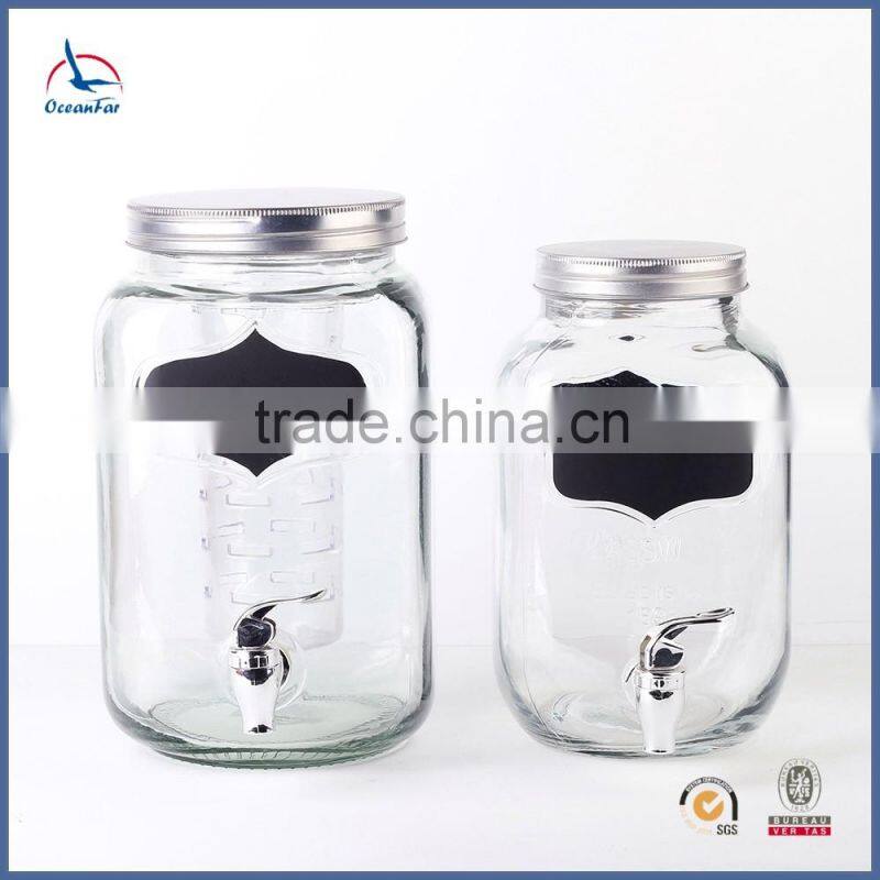 Eco-friendly Beverage Glass Jar High Quality Glass Dispenser Glass Jar with Tap