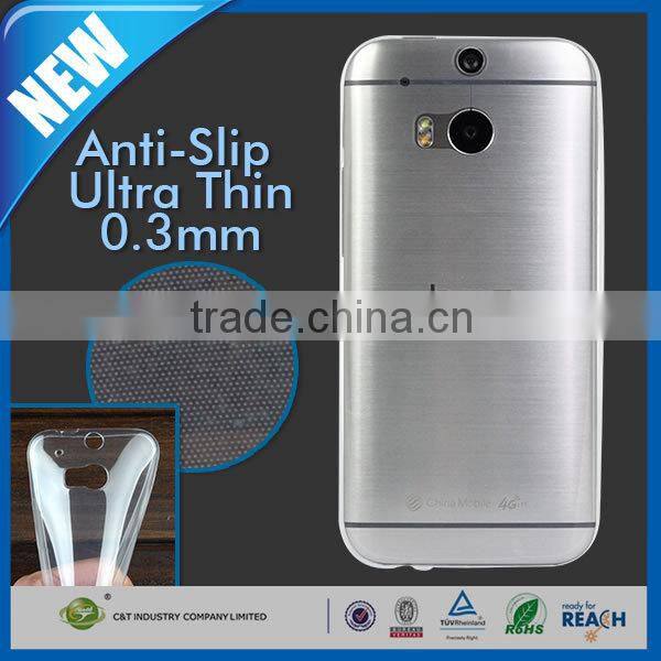 C&T Super Thin 0.3MM Clear SoftGel Flexible TPU Case for HTC One Smart Phone M7