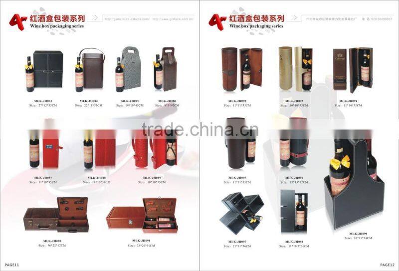 Branded hot sale faux leather wine carrier bag