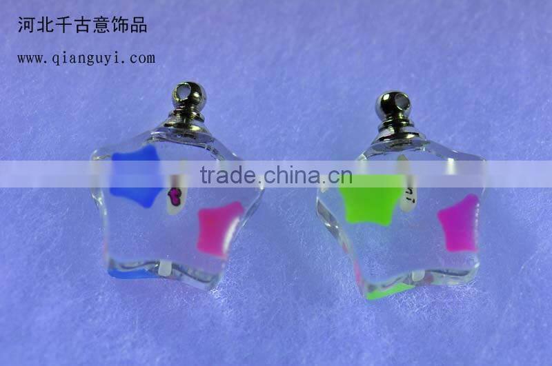 Factory direct sale colorful glowing star crystal pendant for mobile phone pendant chain