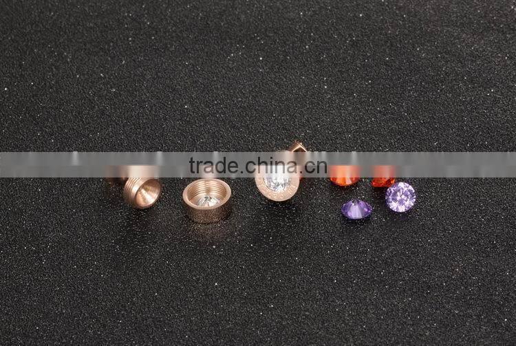 KSTONE Fashion Jewelry Wholesale Rose Gold Round Colorful Diamond Stud Earring