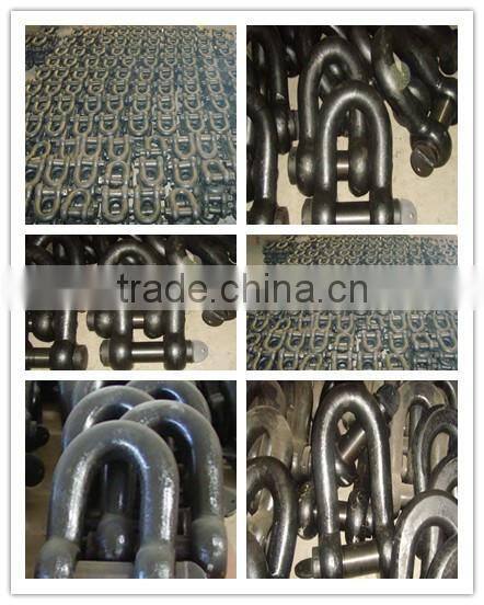 drop forged hardware alloy steel/carbon steel lifting hoist DX shape heavy duty shackle