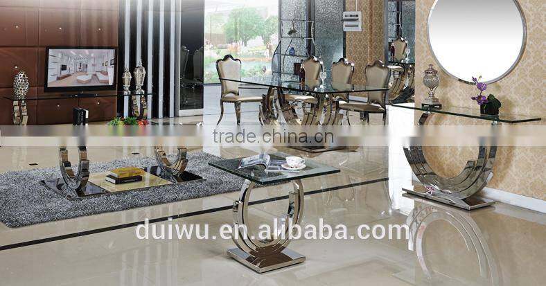 201 steel strong base clear tempered glass top rectangular dining table