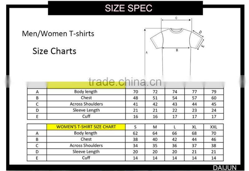 Daijun oem popular fashion black 100% polyester sublimation t shirt men