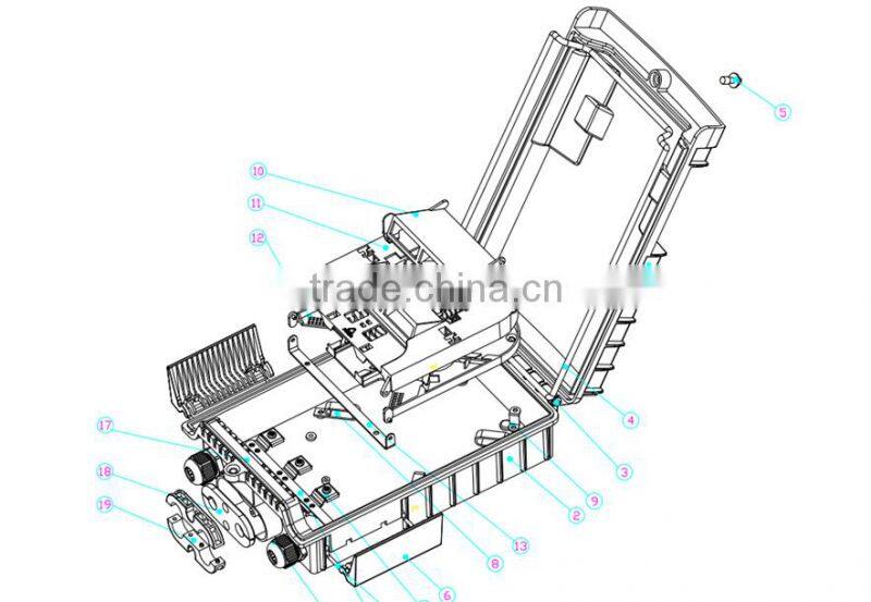 FTTH 2pcs 1*8 PLC splitter box splicing box 16cores fiber box