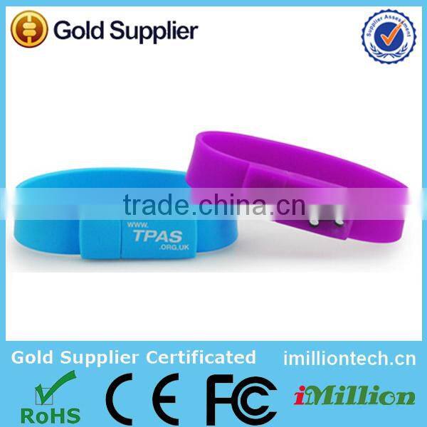 Bulk Cheap Silicon 8GB USB Flash Drives 4GB Silicon USB Bracelet/Wristband USB